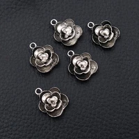 10pcslot silver plated flowers charm metal pendants diy necklaces bracelets jewelry handicraft accessories 1814mm p154