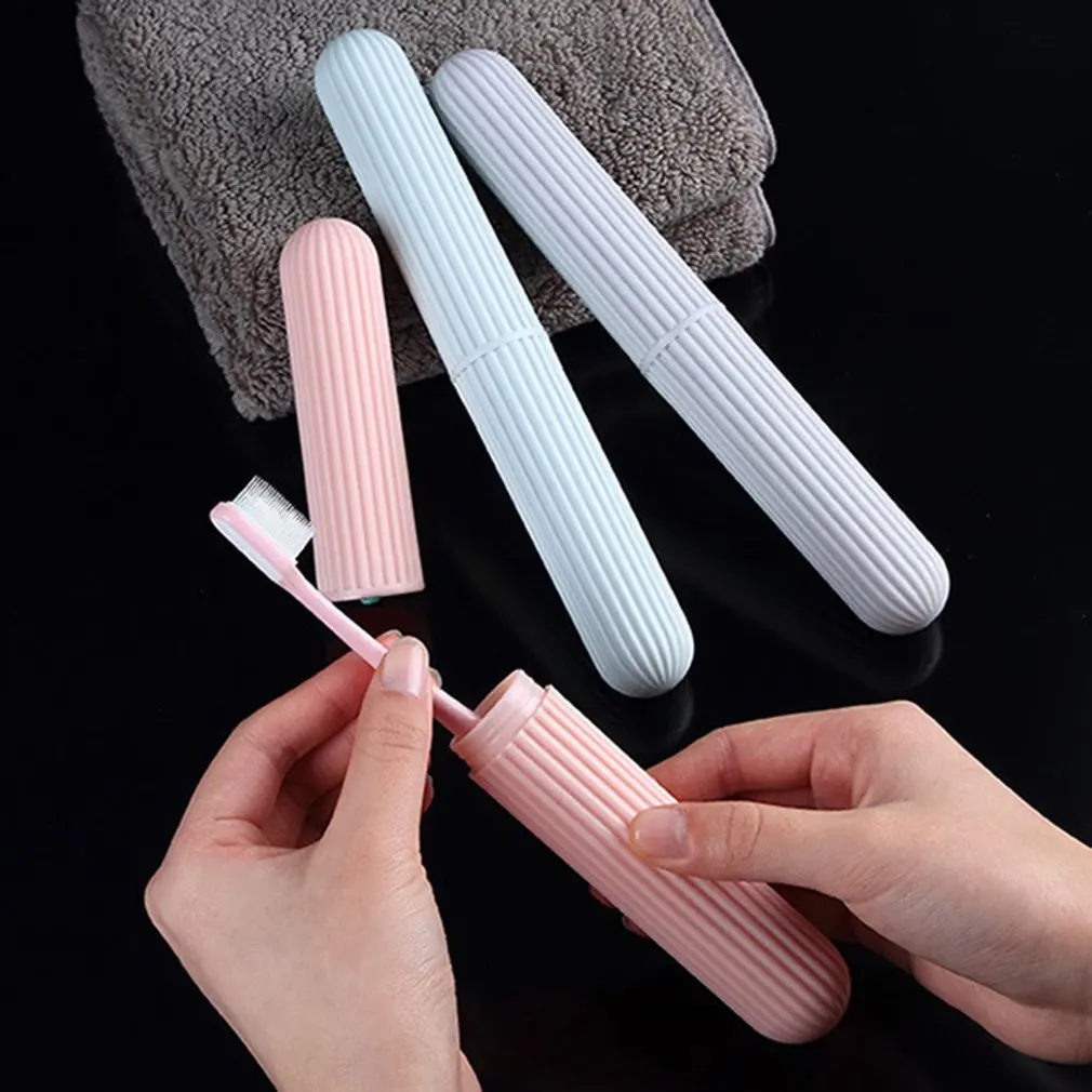 

Toothbrush Tube Cover Case Compact Size Plastic Toothbrush Holder Case Box Bathroom Accessories Travel Accessories