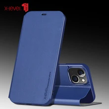 X-level Luxury Original Ultra Thin Slim Flip Case Leather Tpu Book Cover For Iphone 13 12 11 Pro Max 12mini 12promax Phone Case