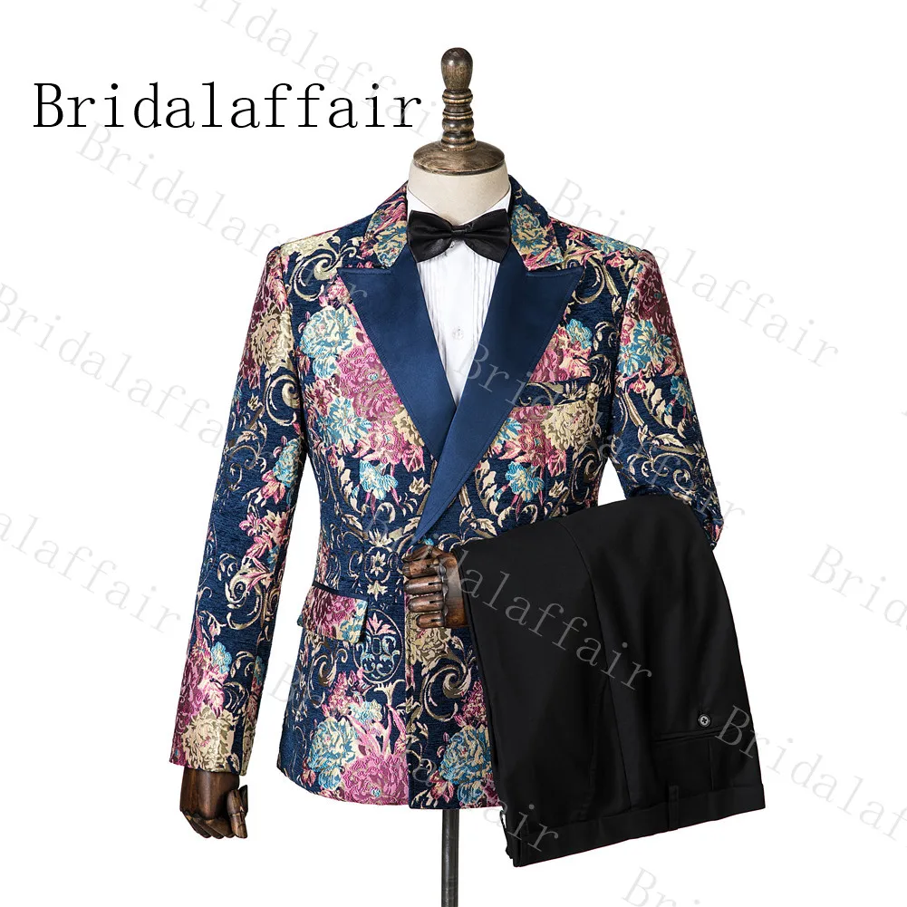 Деловой мужской костюм Bridalaffair в итальянском стиле из 3 предметов жаккардовый