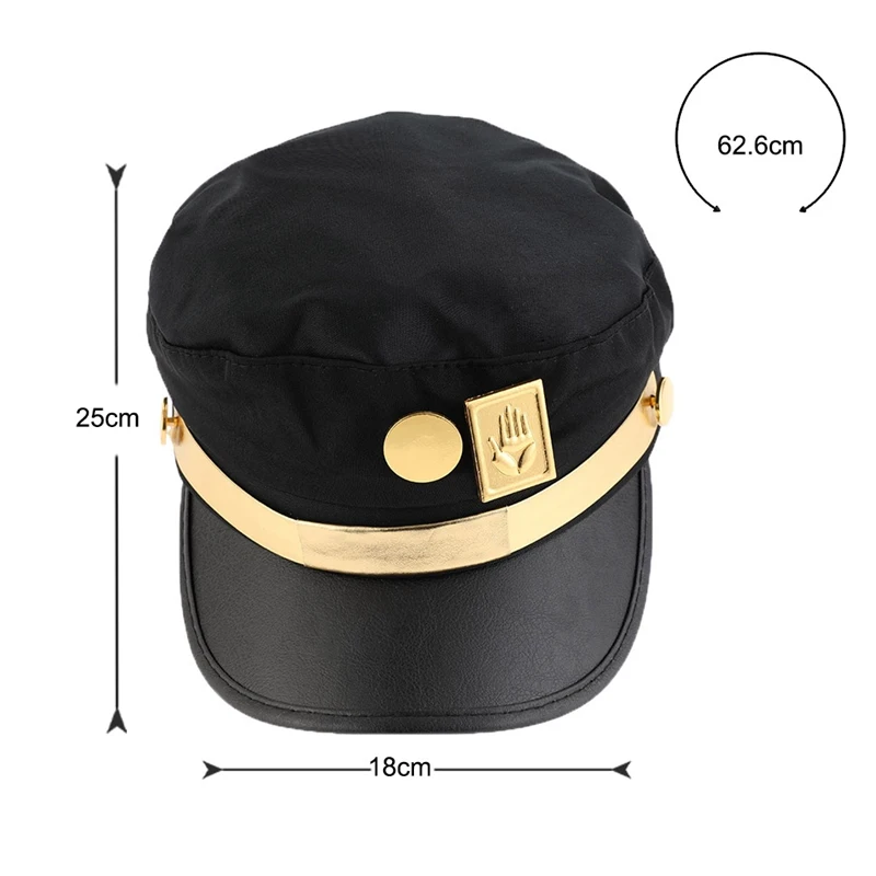 

Anime JoJo's Bizarre Adventure Jotaro Kujo Joseph Army Military JOJO Cap Hat+Badge Animation Around Jotaro Hat
