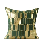 Подушка для поясницы в стиле ретро, мягкая простая тканевая декоративная подушка для комнаты, зеленая и Золотая