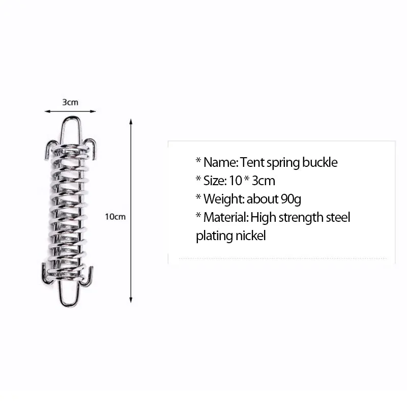 

Tent Strong Wind Spring Wind Rope Buckle Outdoor Camping High-strength Steel Rope Buckle Awning Fixed Buckle Spring Hook Buckle