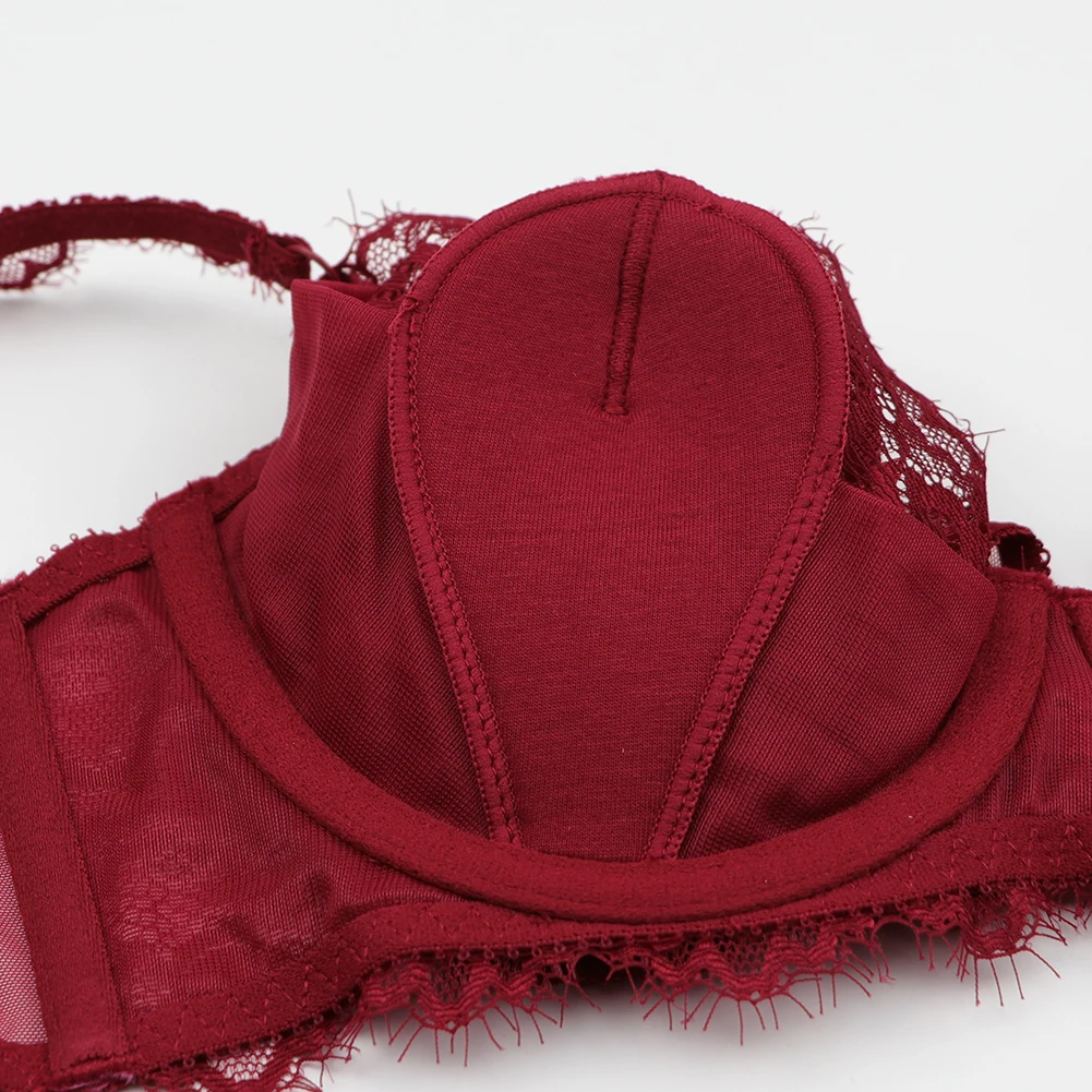 Комплект сексуального кружевного нижнего белья бюстгальтер трусики чулки