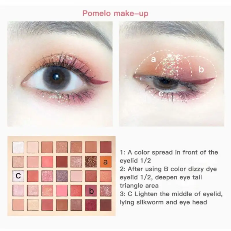 

35 Colours Eyeshadow Palette Colorful Glitter Matte Shimmer Eye Shadow Water-proof Lasting Eyeshadow Pigment Makeup TSLM1