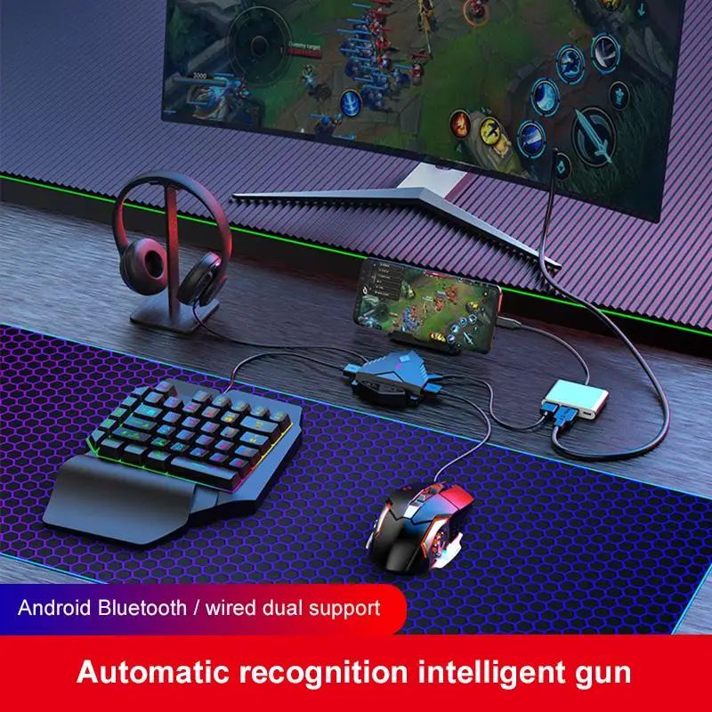 Lingzha 2pro Bluetooth Проводная клавиатура мышь конвертер адаптер USB игровой PUBG