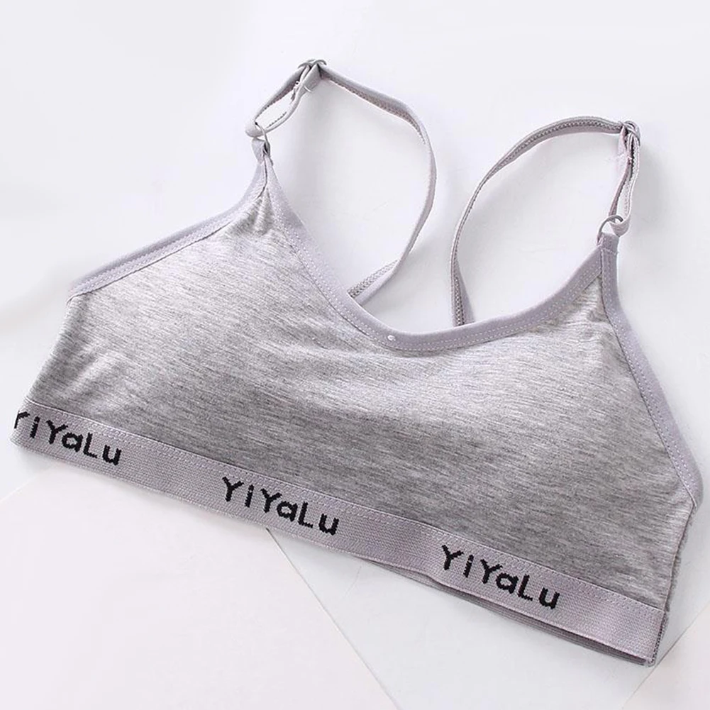 Спортивный бюстгальтер из хлопка для девочек Бюстгальтер детей подростков
