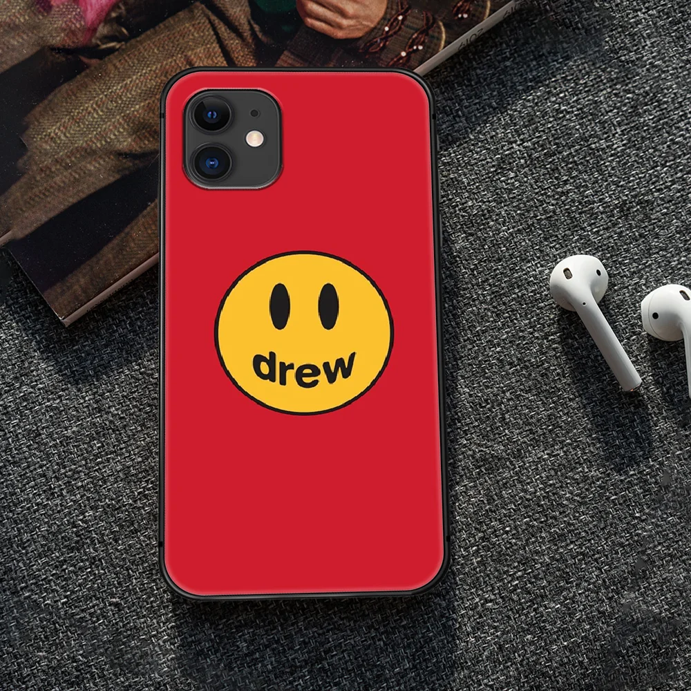 

drew smiling Luxury brand Phone Case Cover Hull For iphone 5 5s se 2020 6 6s 7 8 12 mini plus X XS XR 11 PRO MAX black Funda