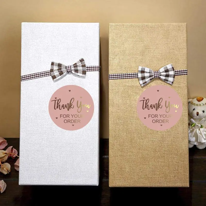 

500pcs Thank You for Your Order Stickers with Gold Foil Round Seal Label Handmae