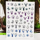 3D наклейки для ногтей, Рождественская елка, снежинка, олень, наклейки для маникюра, наклейки, слайдер, аксессуары из фольги для ногтей