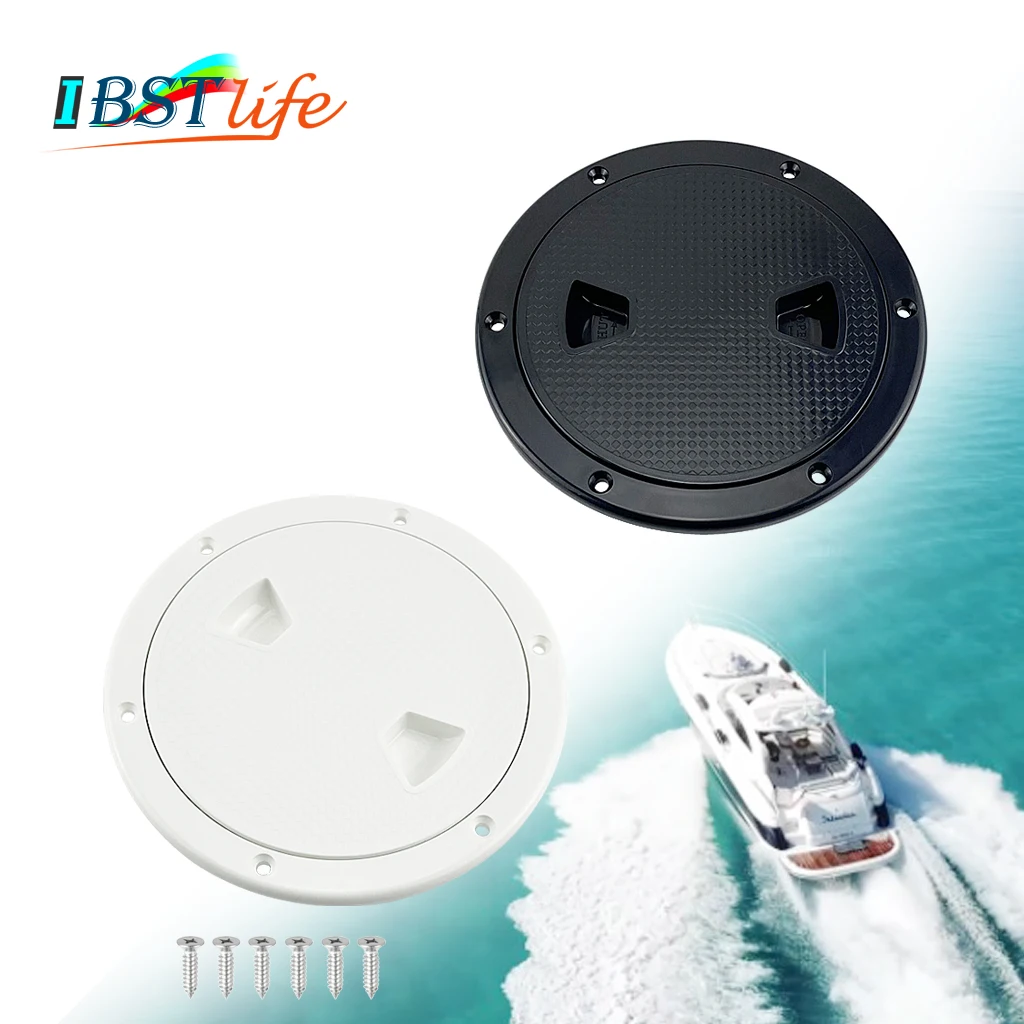 

6 inch Plastic Round Deck Inspection Hatch Cover ABS Boat Twist Screw Out Deck Inspection Plate Marine Yacht RV Accessories