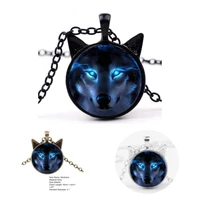 compact chain practical alloy wolf head pendant necklace necklace necklace