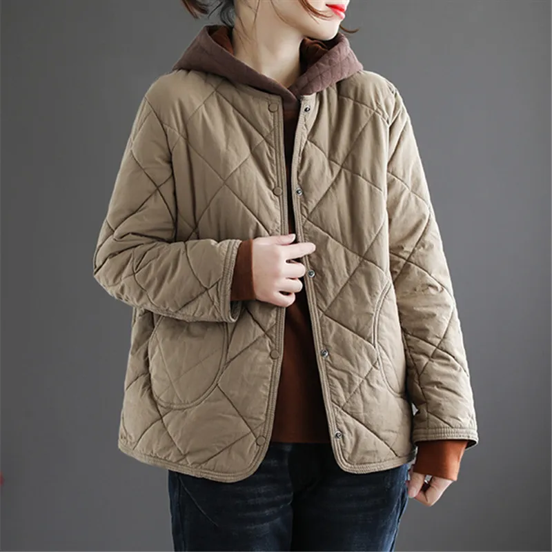 

2022 Winter Parkas Women Coat Korean New Fashion Short Cotton Padded Jacket Casual Loose Thick Warm Outerwear Female Coat H1997