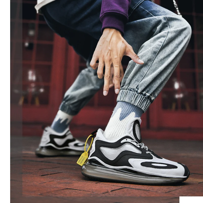 

2021 new sky eye material stitching casual quality air cushion men's shoes