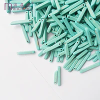 irregular square pure natural turquoise loose beads 15 bead lots diy handmade blue nuggets turquoise loose beads accessorie