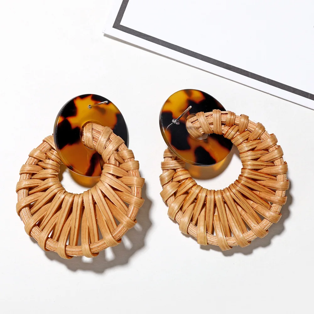 Леопардовый цвет акриловый ацетатные серьги в форме черепахи геометрические