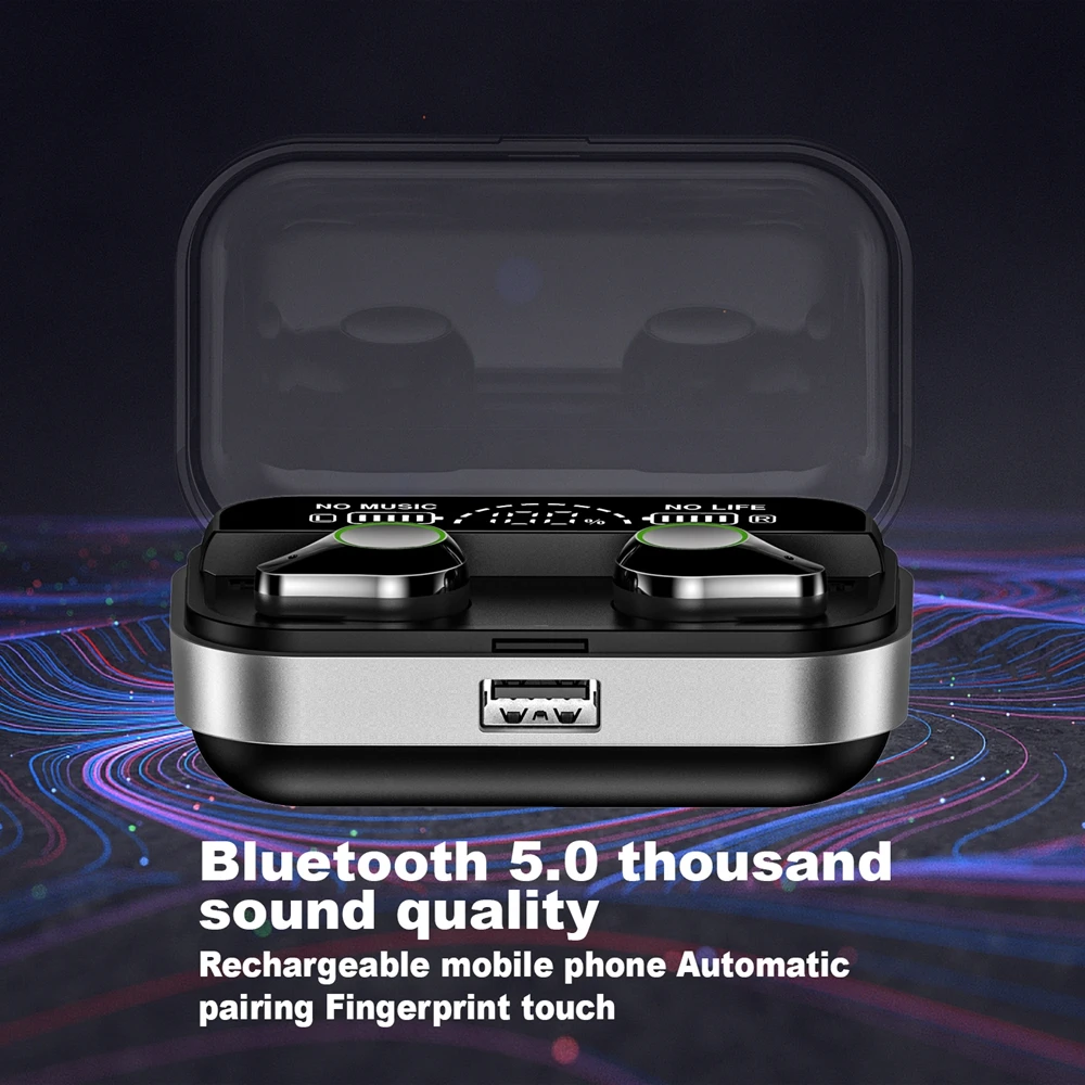 TWS True Bluetooth наушники IPX7 водонепроницаемые беспроводные наушники HD двойной цифровой дисплей 6D объемный стерео звук гарнитура для типа C