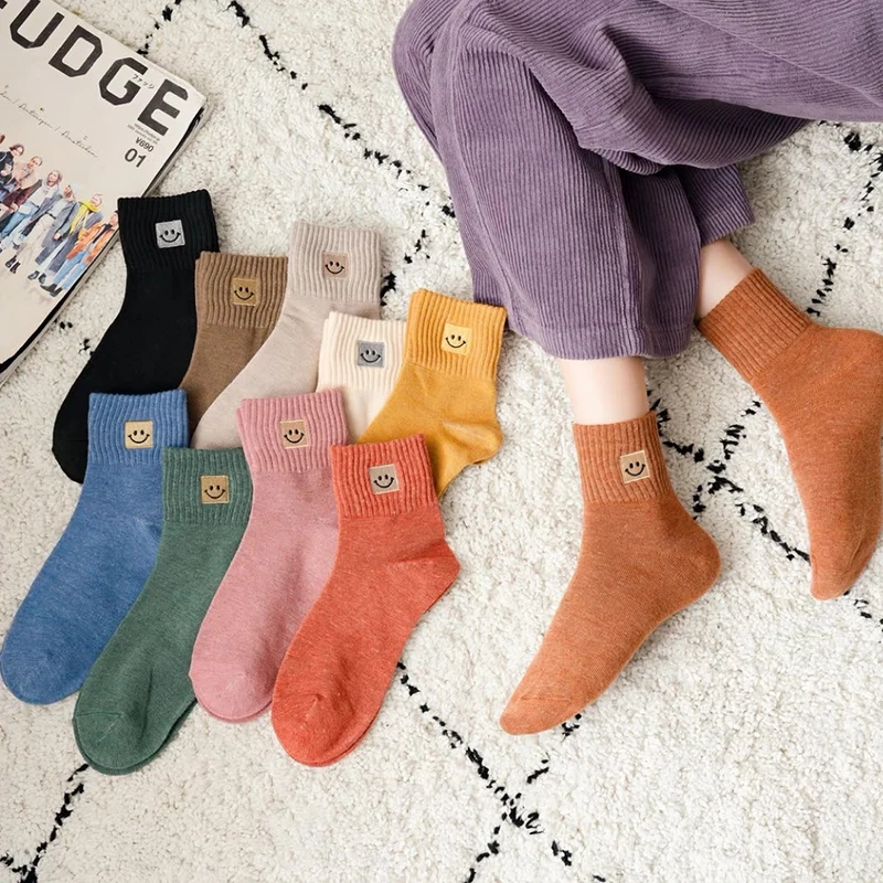 

Winter Women's Socks Thick Warm Solid Cotton Wool Harajuku Retro Cold Resistant Casual Breathable Warm Knit Cashmere Socks