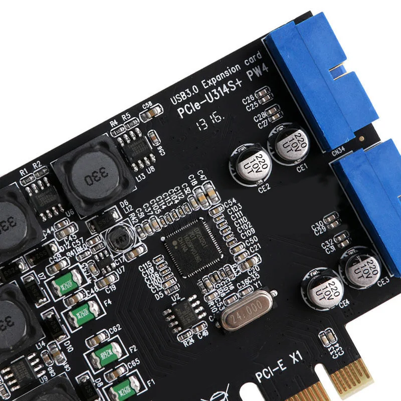 2 порта 19Pin USB 3 0 карта PCI-e для внутреннего 20Pin s Male PCI Express адаптер | Компьютеры и офис