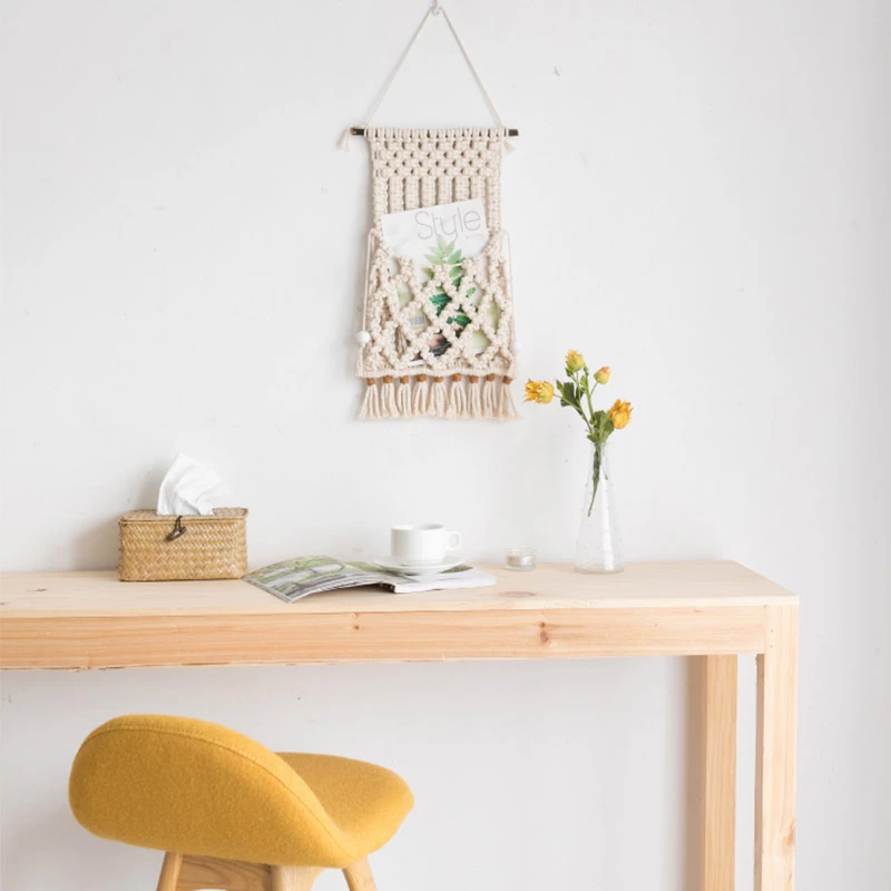 Настенный подвесной гобелены ручной работы в технике макраме ретро