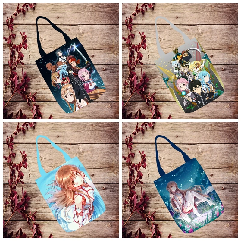 1 шт. меч искусство онлайн Мода Аниме холщовые сумки на плечо Повседневная сумка