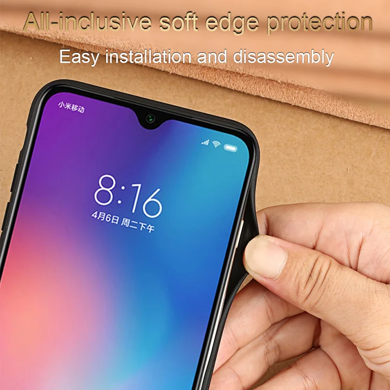 Роскошный кожаный чехол для xiaomi mi 8 lite A2 A1 9T 9 SE противоударный настоящая кожа
