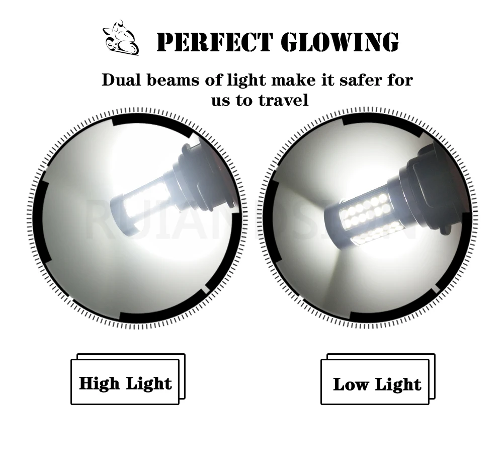 1Pcs Motorcycle Headlight PH11 9014 10-30V 12V Motobike Bulb 3030SMD 66LED White High/Low Beam Dual Light For Honda DIO Suzuki |
