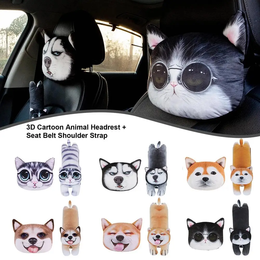 

Мультяшная детская подушка, автомобильный ремень безопасности и позиционер для сна, защитная Наплечная Подушка, регулируемая подушка для а...