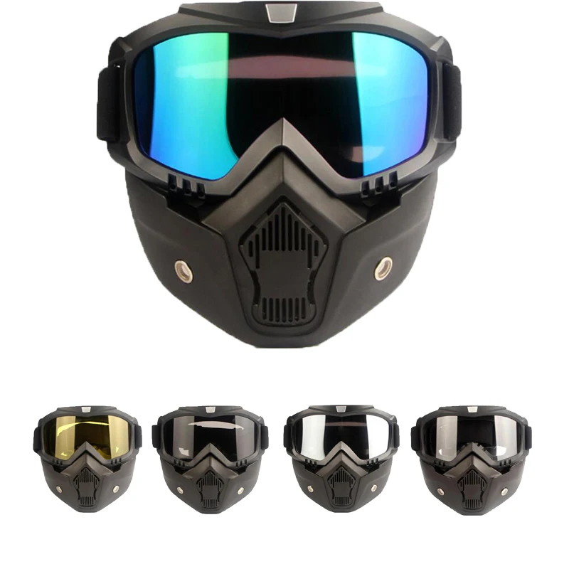 

Removable Windproof Safety Goggles Mask Dust Proof UV Protection Bicycle Motorcycle Tactical Protective Eye Glasses Face Masks