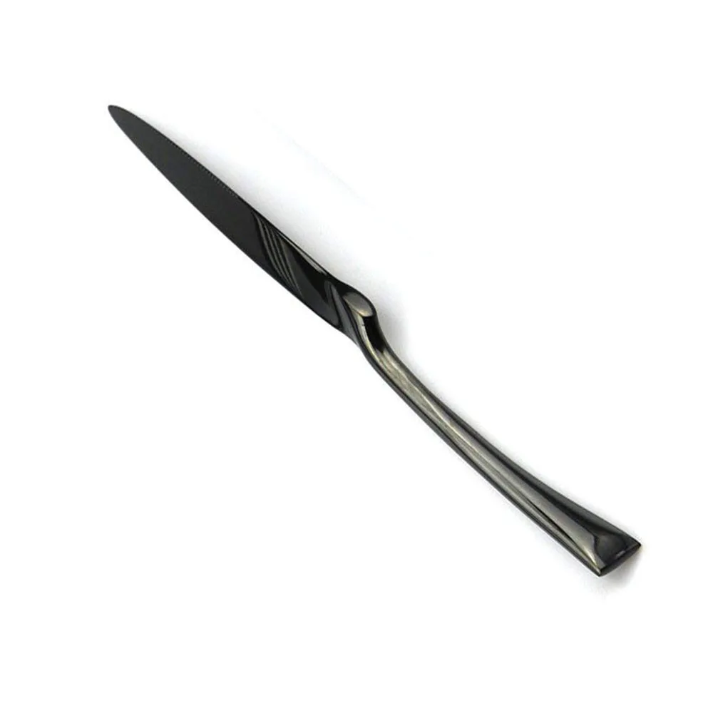 5 шт./компл. блестящее зеркало черный нож вилка ложка столовые приборы набор 18/10