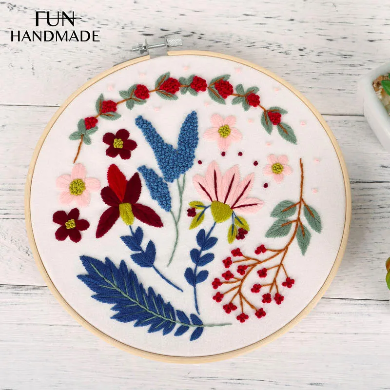 

2021 Hot 3D European Style DIY Embroidery Kit Flowers And Plants Cross Stitch For Beginners HandCrafts Wall Table Decor Gift