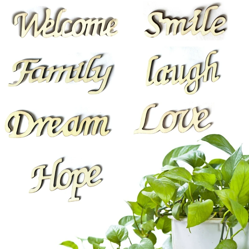 

Dream Letters Wooden Hanging Sign Wall Decal Sticker Room Home Decor Ornament H4GD