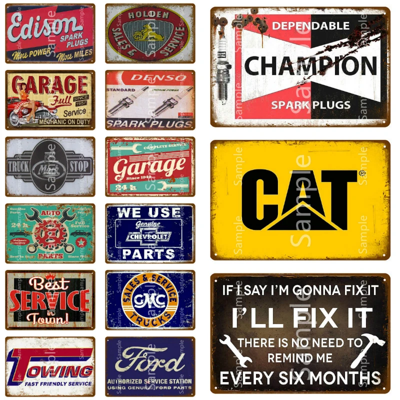 Шебби шик свечи зажигания для Denso металлический налет оловянные знаки винтажный