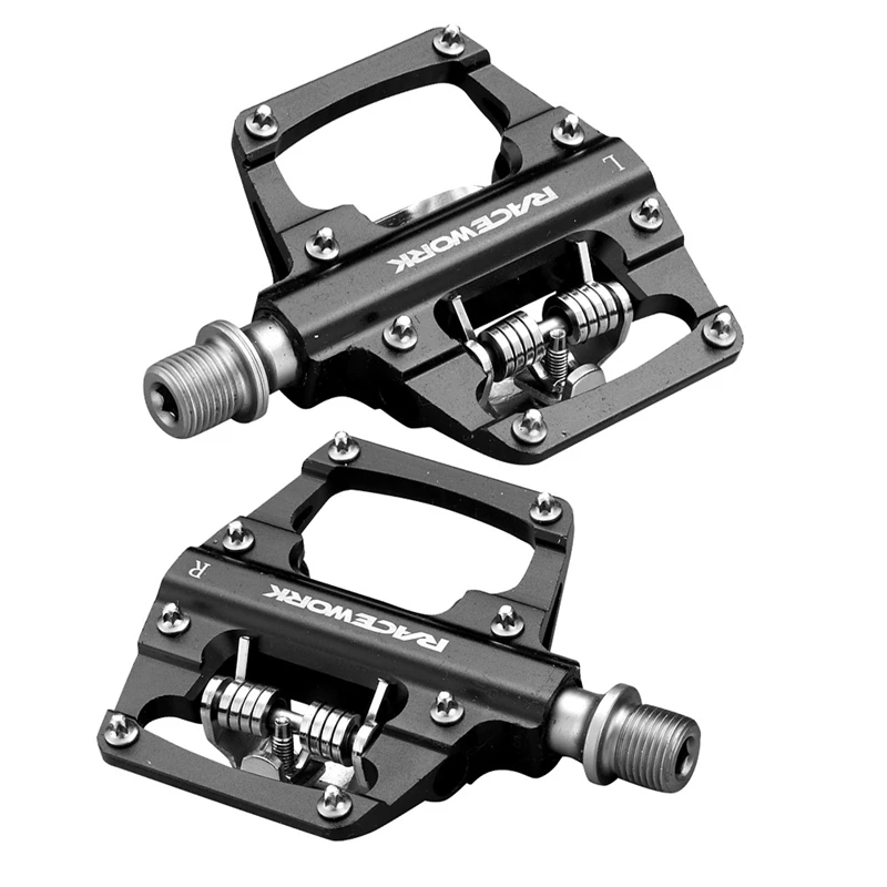 Велосипедные педали RACEWORK MTB без клипсы самоблокирующиеся CNC алюминиевый сплав DU