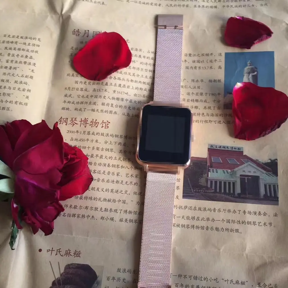 Z60 Смарт-часы Bluetooth камера Поддержка SIM/TF карты часы из нержавеющей стали шагомер