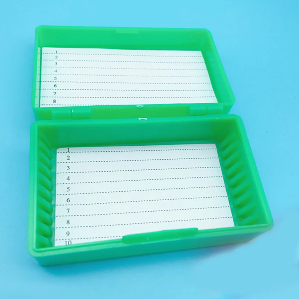 

2 Pcs Microscope Glass Slide Box Case Clear White for 12 Slides