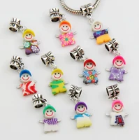 12pcs 30 2x13 7mm colorful clay fimo boys with sport hat big hole beads fit european charm bracelets jewelry diy b3007
