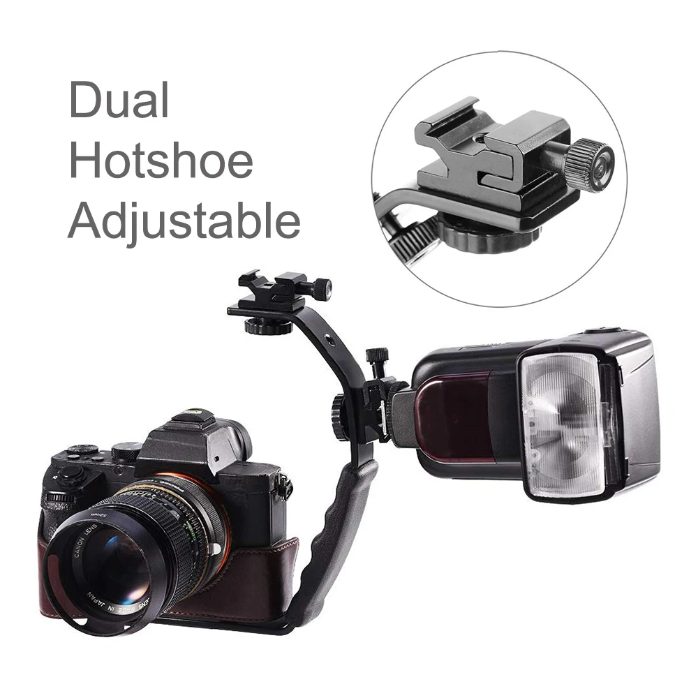 L образный регулируемый двойной кронштейн горячий башмак для монитора