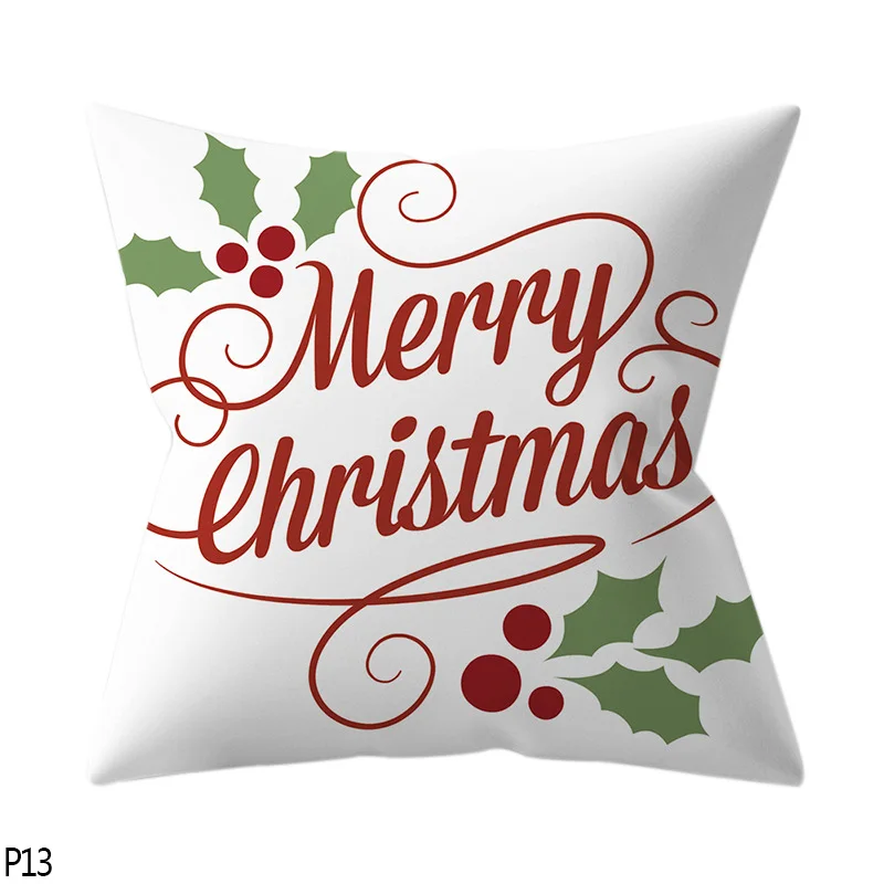 P13 leaves 1 шт. 45*45 см Санта-Клаус Merry Christmas Наволочки Чехол новогодний домашний диван Автомобильная подушка Декоративные Чехлы для подушек - Цвет: P13 leaves