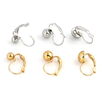 10pcs stainless steel earrings ear hook earrings round ball earring post stud with loop fit diy earring jewelry making supplies