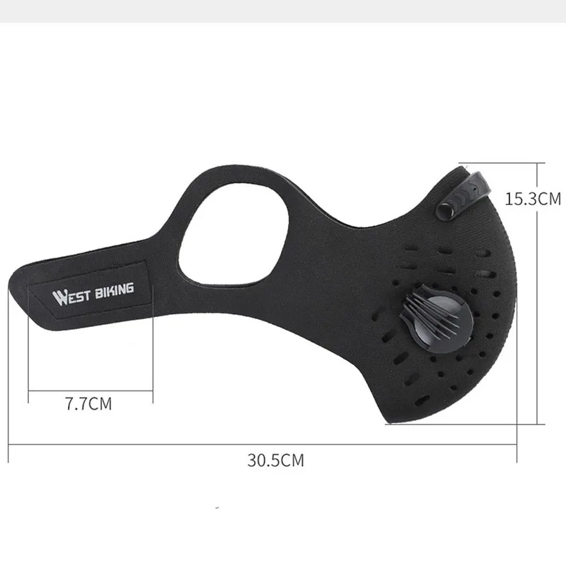 

Unisex Cycling Face Mask PM2.5 Filter Activated Carbon Masks with Valve Breathable Dustproof Protective Mouth Cover Mascarilla