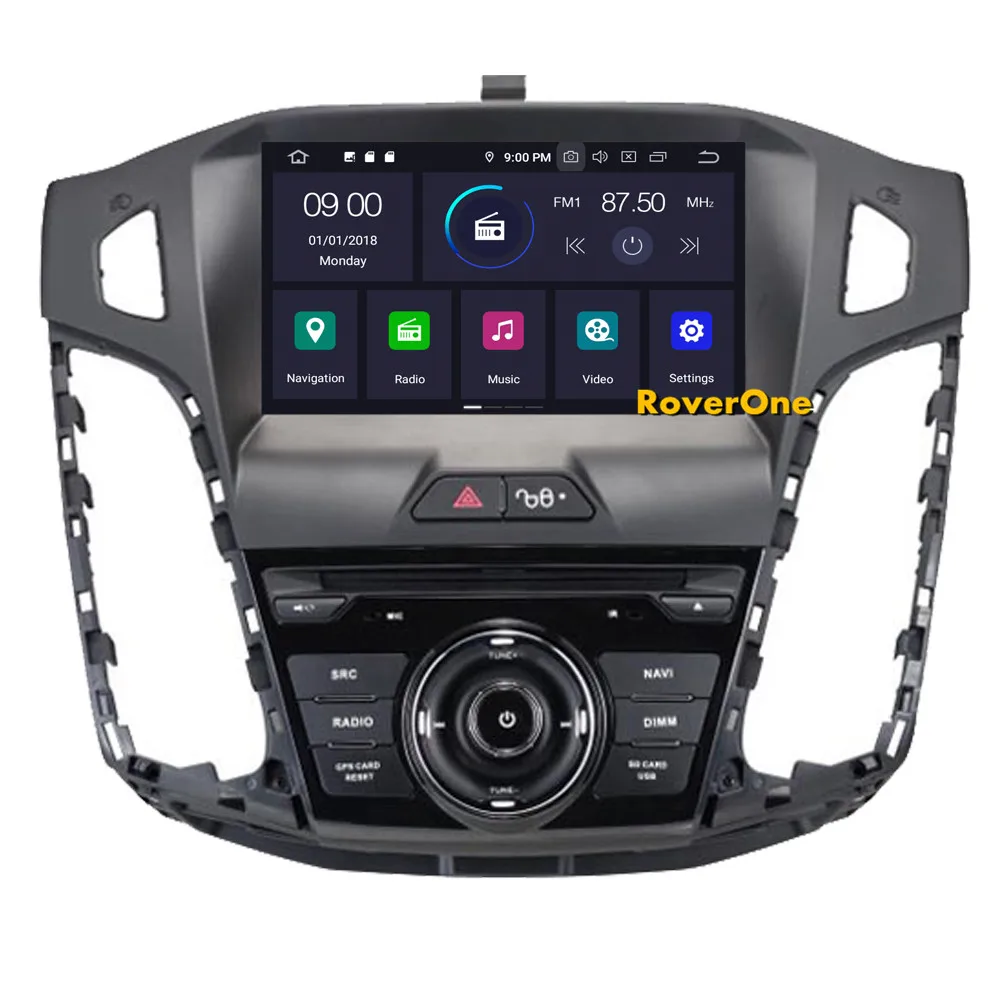 Автомагнитола RoverOne DVD gps для Ford Focus 3 2012 2013 Android 9,0 Восьмиядерный сенсорный экран мультимедийный плеер головное устройство