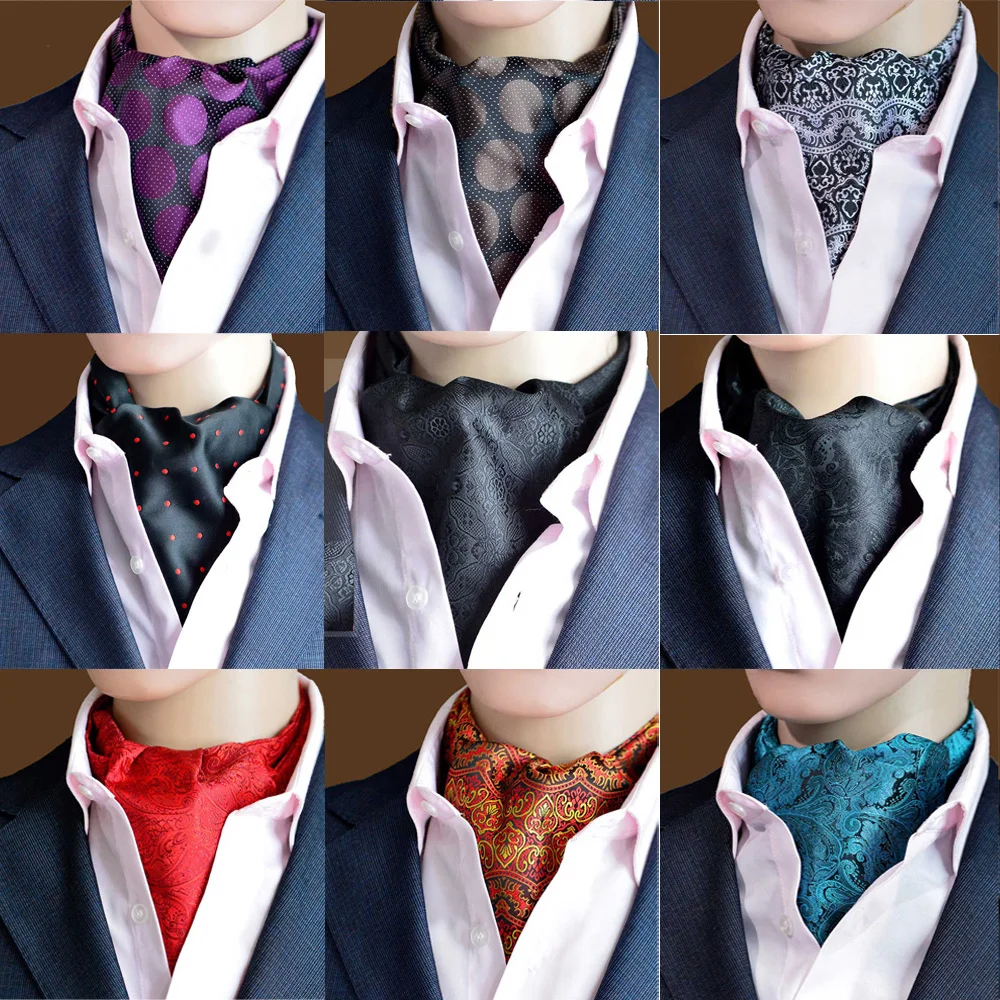 Мужские галстуки с принтом пейсли жаккард галстук Аскот шарфы бизнес Свадебная