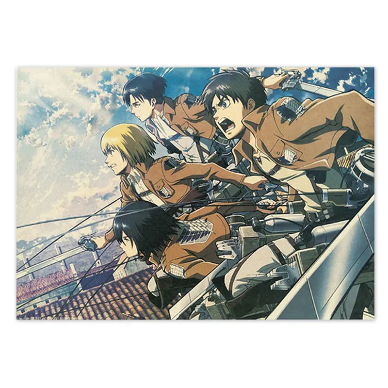 

Japanese Animation Attack On Titan Anime Posters And Prints Classic Cartoon Canvas Painting HD Wall Art Pictures Home Decoration