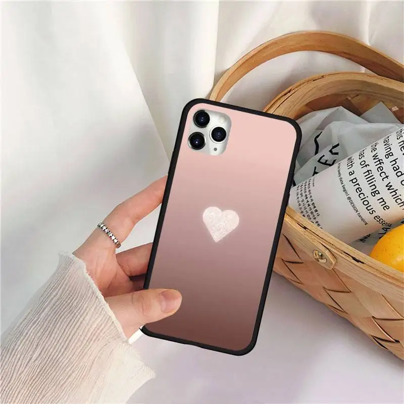 

Love glittering Phone Case for iPhone 11 12 Pro X XS Max Mini XR 7 8 Plus SE 2020 Samsung S9 10 20 A51 Plus Ultra