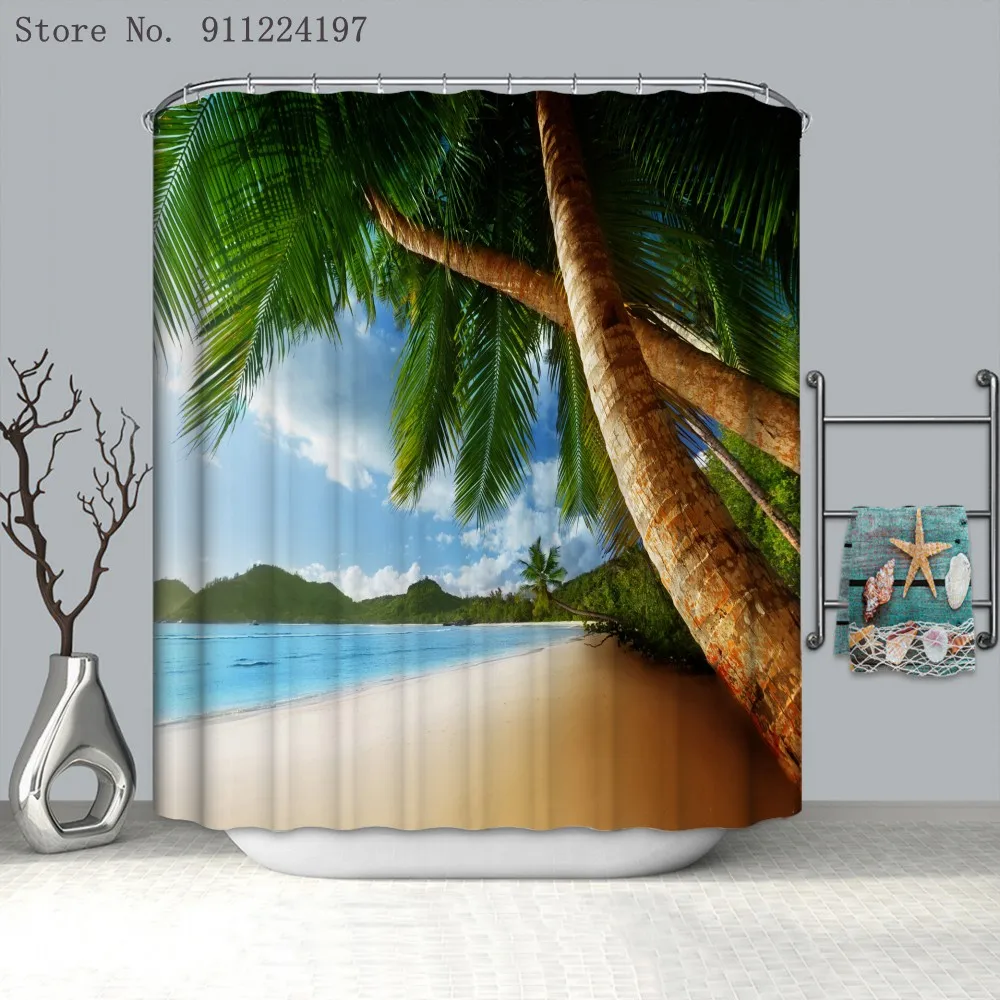 

Waterfall Landscape Bathroom Curtain Dead Tree Shower Curtain With 12 Hooks Polyester Waterproof Curtains For Bathroom Shower