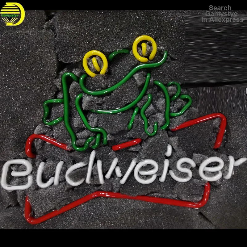 Неоновая вывеска для организаций и магазинов лягушка Budweiser неоновая лампа знак