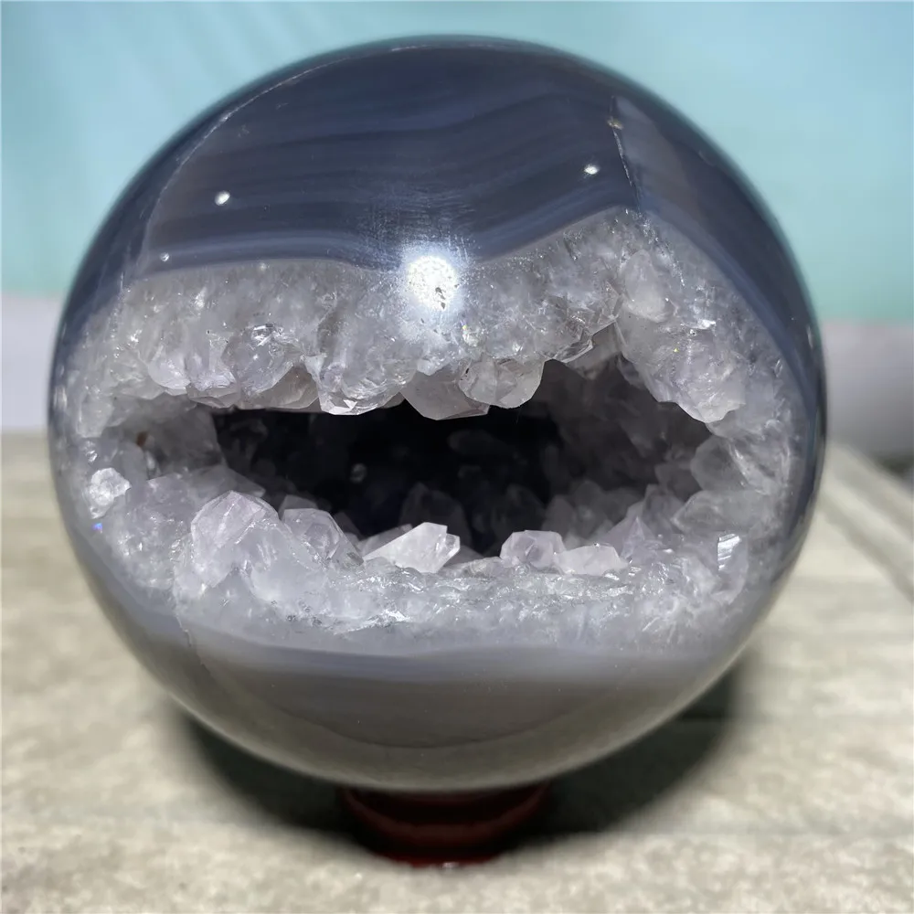

Agate Geode Sphere Natural Stone Crystal Witchcraft Supplies Spiritual Wicca Ball Reiki Feng Shui Meditation Living Home Decor