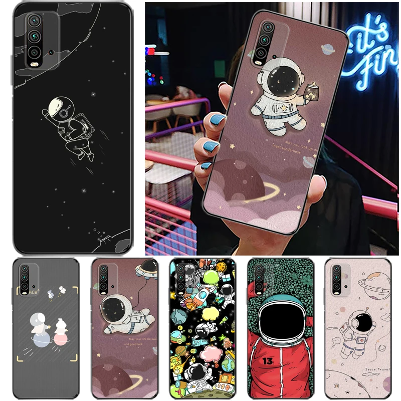 

Guardian AstronautPhone Case For Xiaomi Redmi Note 9S 9 9T Pro MAX Redmi Note 9 Pro 5G Soft TPU Coque Funda Back Cover Cases