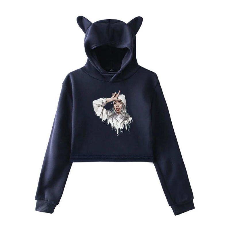 Новинка Billie Eilish женские толстовки с капюшоном; сезон осень пуловер с длинными рукавами милые женские свитшоты Прямая поставка Kleding Vrouwen Harajuku топы - Цвет: Kawaii Hoodie 17